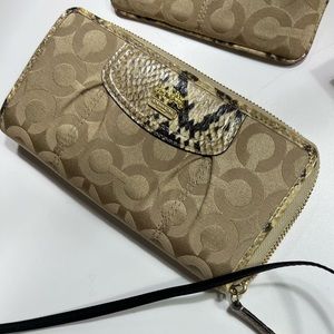 Couch beige snake skin wallet